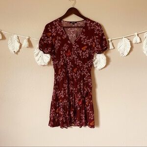 MADEWELL | Windowbox Floral Ruffle Faux Wrap Dress